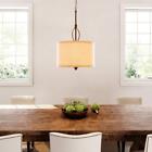 0022011642116 Hampton Bay Bronze And Burlap Shade Drum Pendant