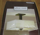 0320630 Finish Mount 12 Bronze Light Flush Semi Allen Fabric " Aged Roth Shade