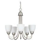 03419533000 Luminance Chandelier With White Opal Glass Shades Satin 098197507334
