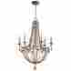 05281 Middleton Light Chandelier Cyan Design Metal Wood Beaded 6 Modern French