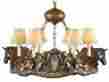 0617-h-ml Eurolux Home Chandelier 3 Horse Head 6 Light Cast Resin Faux Leather Shade New Ul-lis 100014039048