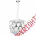 06586 Cyan Design New Pendant Chandelier Day Lily White Chrome Glass Iron 60w