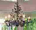 0694-101 Black Iron Chandelier In Vine And Leaf Motif