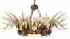 0820-aw-ml Eurolux Home Chandelier 5 Whitetail Antlers Deer Light Faux Leather Shade Cast Resin 100014034395