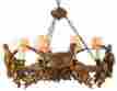 0829-p-ml Eurolux Home Chandelier 4 Pheasant Birds Faux Leather Shade Cast Resin New Ul-listed 100014035392