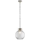 0864936 Kichler Brushed Nickel Industrial Single Seeded Glass Globe 737995348908