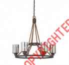 1-5150-6-32 House Maverick Chandelier Glass Savoy Mercury Drum Shades 6-light