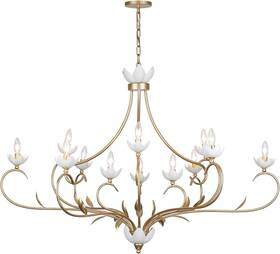 1-5186-12-59 Savoy House Muse 12-light Chandelier French Gold And White Cashmere