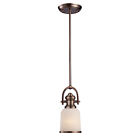 66181-1 1 Light Traditional Industrial Copper Pendant Brooksdale Elk