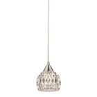10342 1 Light Mini Elk Lighting Satin Kersey Pendant Nickel
