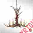 10000046069 4565 Wildon Home Deer Antlers Candle Chandelier 6 Lights Resin Horn Vintage Rustic Lodge Lighting