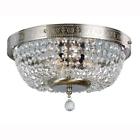1000052871 Hampton Bay Brushed Nickel Flushmount With Crystal Accents 736916635646