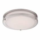 1000053230 Hampton Bay Brushed Nickel Led Flushmount With Frosted White Glass