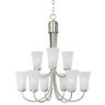 10046ftsn Maxim Logan Wide Satin Nickel Chandelier 783209108264