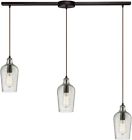10331-3l-clr Elk Lighting Hammered Glass Light Chandelier Oil Rubbed Bronze