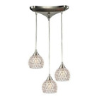 10341-3 Elk Lighting Kersey Collection Light Chandelier Satin 748119064840