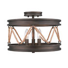1048-sf Gmt Golden Lighting Chatham Gunmetal Bronze Semi Flush 844375054264