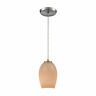 10930-1 Elk Lighting Villiska Pendant Peach Gray Satin Nickel 748119124117