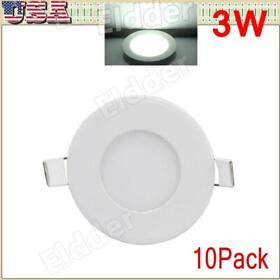 Yp3wl 10pcs 3w Led Panel Light Recessed Round Ceiling Lamp Kitchen Cool White Fixtures