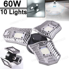 Cma0114 10x Led Garage Light Deformable Ceiling Lamp 60w Super Bright Bulb