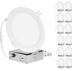 Mj00262gx 12x Led Recessed Light Ceiling Fixtures Panel Downlight With Junction Box Spot Lamp