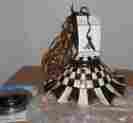 13037-040 Courtly Check Pendant Mackenzie-childs Mackenzie Childs Hanging Fluted Lamp New In Orig Ship Box 012505638718