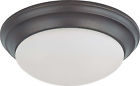 14in 60 3366 Nuvo Lighting 2 Light Flush Mount Twist Lock Frosted White Glass 13w Incl 045923633669