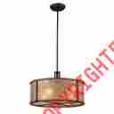 15032 4 Elk Barringer 4-light Pendant In Aged Bronze Tan Mica Shade New 748119014135