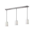171-6-3w Albion Brushed Nickel Pendant With White Linen Fabric 685659020120
