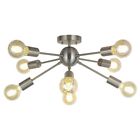 1803-8c-13 Vinluz Sputnik Chandelier Brushed Nickel Semi Flush Mount Ceiling Light