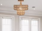 18772 Rog Mount Hanging Chandelier Light Double Tiered Faceted Crystals