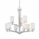 190042217 190042 Thomas Lighting Brushed Nickel 9 Light Up Chandelier 020389200853