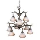 1916 Deer Antler Chandelier Rustic Pendant Ceiling Lights 9 Lamps Cabin Lodge Decor 737995341916
