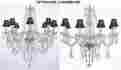 1ea-b14 1ea-243 8-blackshades Crystal Chandelier Set Of 2 Authentic All Lighting W 8 Lights And Black Shade