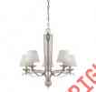 1p-2170-5-69 Shades Finish House Savoy Chandelier Pewter White