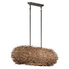 43204 2-bulb Olde Shade Oval 43204oz Pendant Indoor Kichler Bronze Twigs Wood