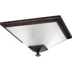 P3852-74 2-light Close--ceiling Glass Lighting Progress Square Etched Ve