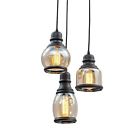 2011-3 Brand Antique Black Shade Glass Jar Lights Fixture Max Off
