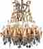 21-arm P-10 Eurolux Home New Italian Cut Glass Brass Chandelier Marie Theresa Drops Swags