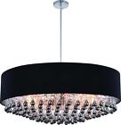 2105d35c-rc Euroluxhome Pendant Metro Contemporary Polished Silver Black Shade 616524311883