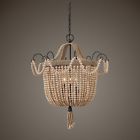 21992utter Unbranded 24 Natural Wood Draped Beads Rope Accents Pendant Hanging Chandelier Light