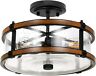 24091 Unbranded Retro Ceiling Light Fixture Farmhouse Industrial Black 768157824091