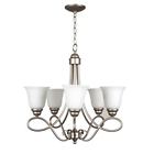 25025-sn-wg Craftmade Cordova Satin Nickel Chandelier With White Frosted 647881158859