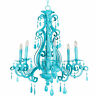 25626-tq Craftmade Englewood Wide Chandelier Turquoise 647881190309