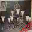 29523-bz Triarch Crystal Metal 9 Lights Chandelier With Tulip Glass Shades