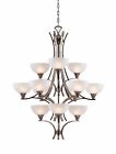 29771-bs  Triarch International Luxor Antique Brushed Steel Light Chandelier