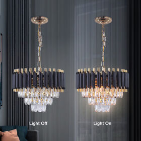 40hs 2pcs Crystal Chandeliers Pendant Light Fixture Bedroom Flush Mount Ceiling
