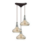 10432 3 Light Lighting Bronze Orbital Oil Pendant Rubbed Elk