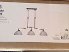27173 3 Hanging Hampton Bay Pendant Brushed Island Finish- Light Brass