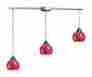 101-3l-fr 3-light Elk Lighting Pendant In Satin Nickel And Fire Red Glass Porch Lights 780231308877